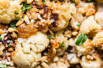 Roasted Cauliflower with Toasted Panko and Golden Raisins