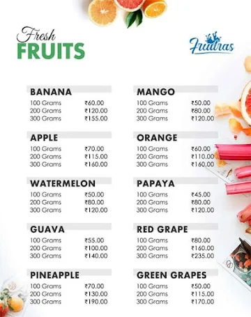 Fruit Ras menu 