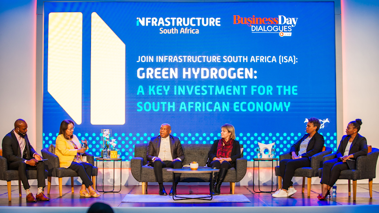 A recent Infrastructure SA event convened a panel of experts to discuss hydrogen's role in a green economy. From left to right: Clement Manyathela, minister Patricia de Lille, Dr Kgosientsho Ramokgopa, Joanne Bate, Kaashifah Beukes and Priscillah Mabelane. Picture: SUPPLIED
