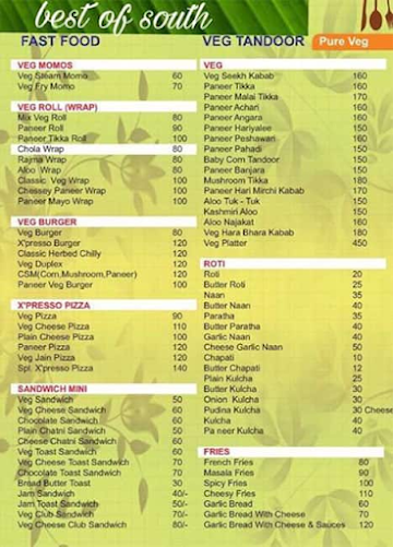 Best Of South Pure Veg menu 