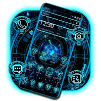 Neon Blue Future Technology Theme