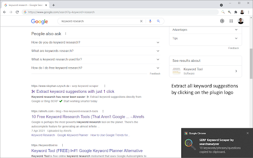 SERP Keyword Extractor by searchanalyzer.io