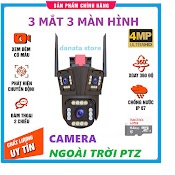 Camera Ip Wifi 3 Mắt 5K 4Mp Wifi Ip 10X Zoom 3 Ống Kính 3 Màn Hình Ngoài Trời Ptz Tự Động Theo Dõi Chống Nước - Hàng Nhập Khẩu