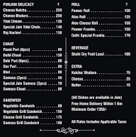 Delhi Street Food menu 1