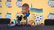 ANC national executive committee deployee David Mahlobo announcing that the ANC Free State elective conference would go ahead before it was temporarily suspended after a group of people disrupted the registration process on Friday.