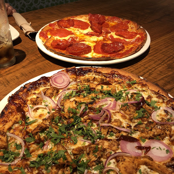 Our bbq pizza & pepperoni pizza