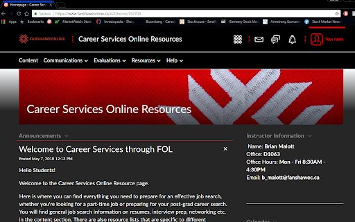 Dark Theme for Fanshawe Online