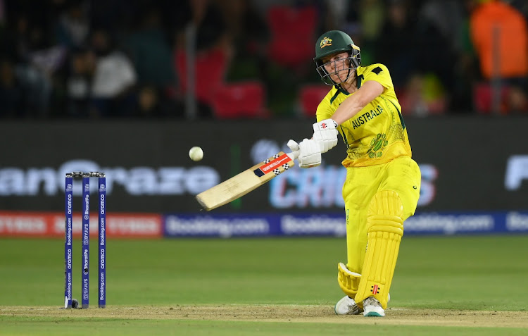 Tahlia McGrath of Australia plays a shot during the ICC Women's T20 World Cup group A match against South Africa at St George's Park on February 18, 2023 in Gqeberha