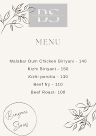 Biriyani Stories menu 1