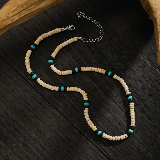 Title 5, Fashion Retro Surfer Wooden Bead Necklace Mens...