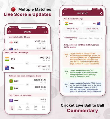 Screenshot Live Cricket Score