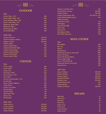 Headquarters Cafe menu 