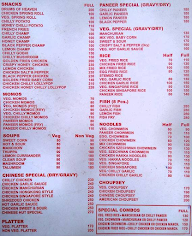 Chinese Town menu 1