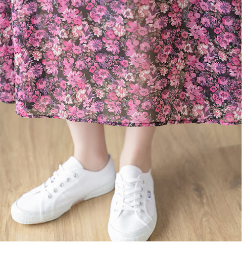 Title 8, Floral half-length skirt for women, perfect for...