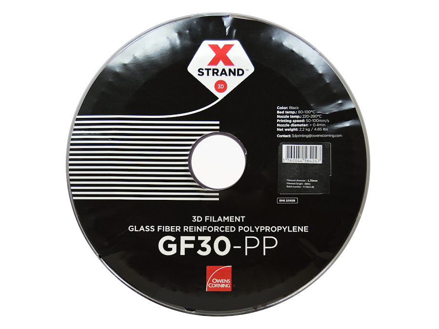 Owens Corning XSTRAND 3D Printing Filament - GF30-PP Glass-Filled Polypropylene - 0.5 kg - 2.85mm