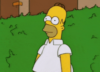 GIF de Homero escondiéndose en los arbustos