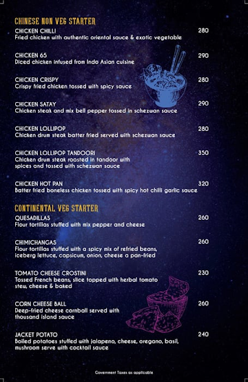 Akshayraj Zero Gravity menu 