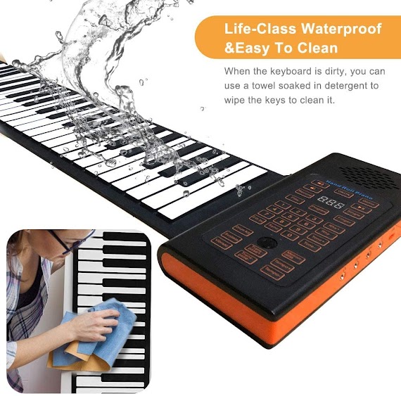 Đàn Piano Phím Cuộn 88 Keys Roll Up Piano W Pedal Numeric Portable Keyboard