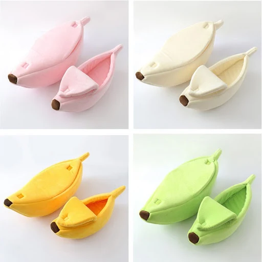 Banana Cat Bed House Funny Cute Cozy Cat Mat Beds Warm Durable Portable Pet Basket Kennel Dog Cushion Cat Supplies Multi