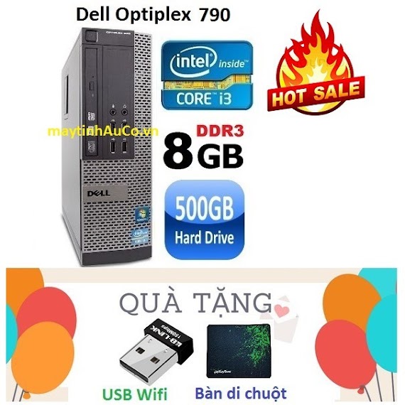 Máy Tính Đồng Bộ Dell Optiplex 790 Core I3 Ram 8Gb Hdd 500Gb - Tặng Usb Wifi, , 