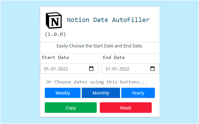 Notion Date Filler Preview image 0