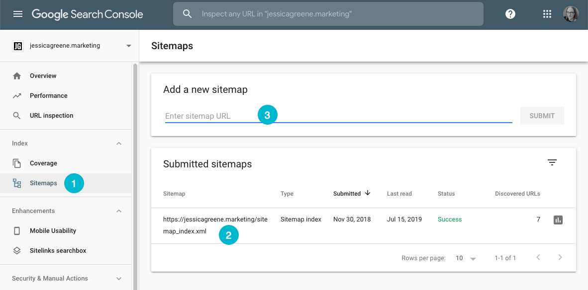 submit a sitemap to google search console