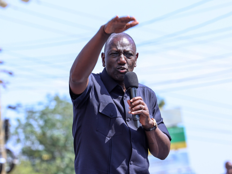 President William Ruto addresses the people of Busia Town on August 26, 2023.