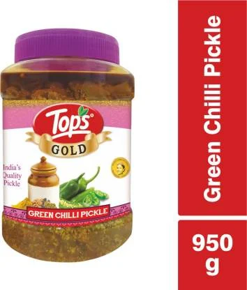 Tops Gold Green Chilli Pickle 900 Gm - 950 gm