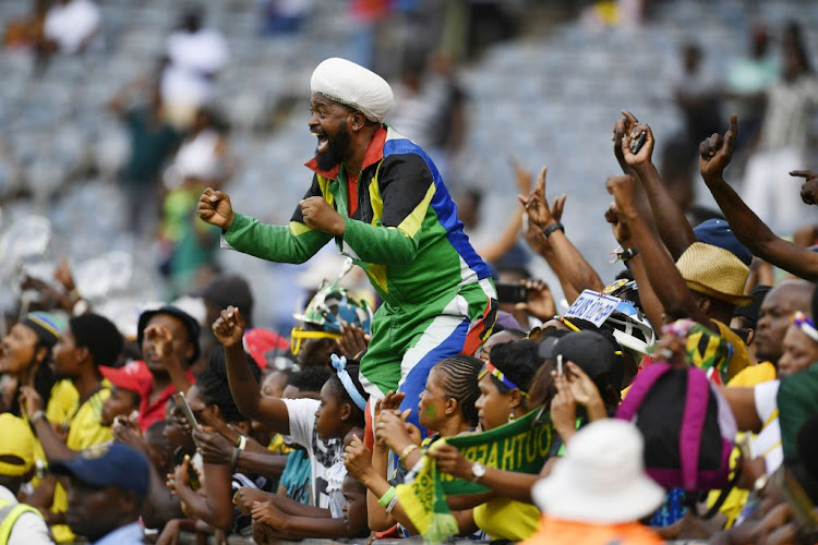 Fans watching the 2021 Africa Cup of Nations qualifier between South Africa and Sudan at Orlando Stadium in Johannesburg.