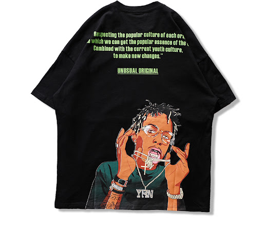 Title 11, Loose hip-hop casual five-point short sleeve sh...