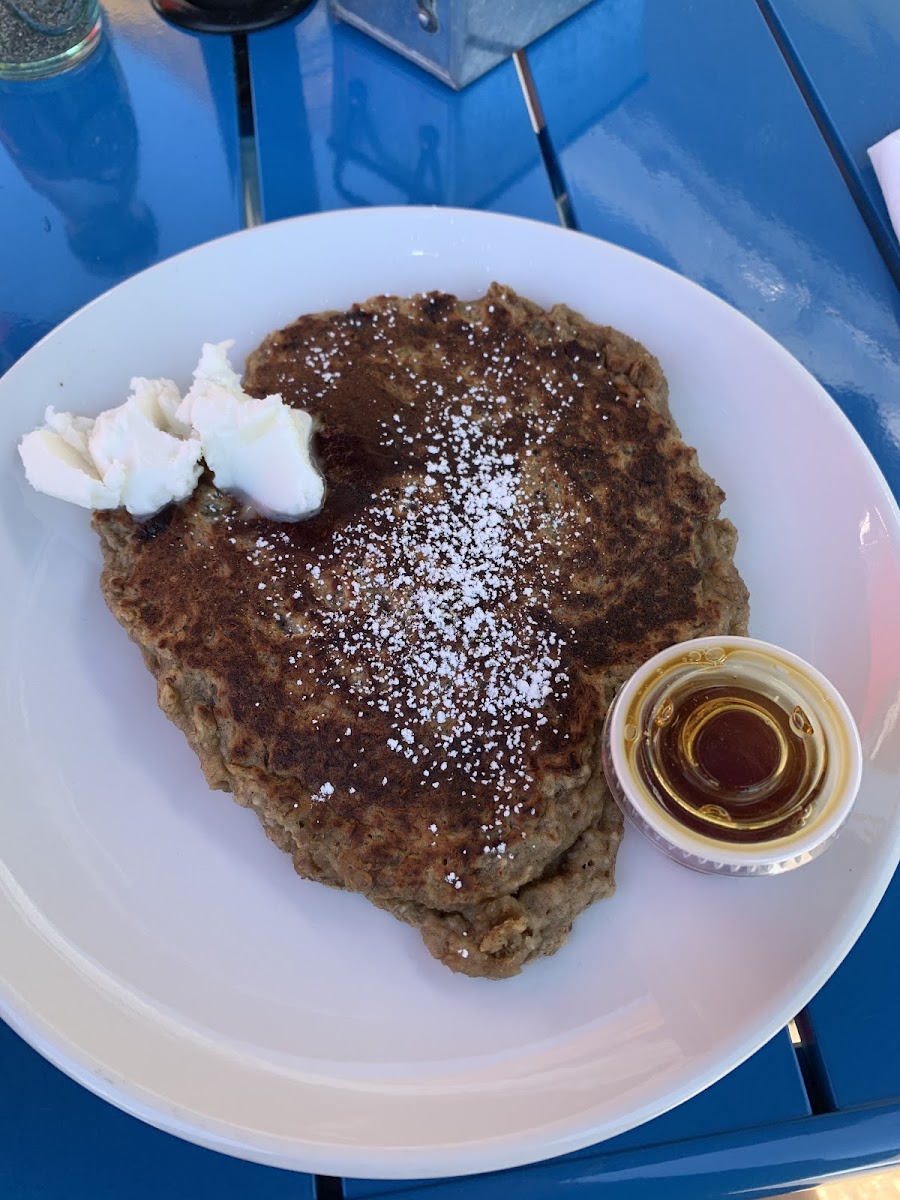 Oat and banana pancake with vegan butter