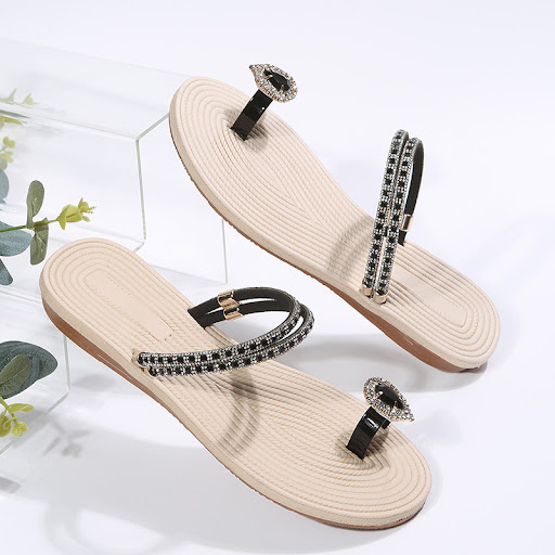Title 3, Womens Two Wear Beach Rhinestone Flip Flops. V...