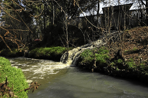 Sewage can be seen flowing into the Rietspruit River that feeds into the Vaal River system, which supplies water to 50% of Gauteng households.