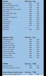 Sweets Hi Sweets menu 1