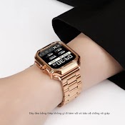 Dây Đeo Thép Không Gỉ + Bộ Vỏ Bảo Vệ Hồ Thông Minh Apple Watch Series 8/7/6/Se/5/4/3 Iwatch 44Mm 45Mm 40Mm 41Mm