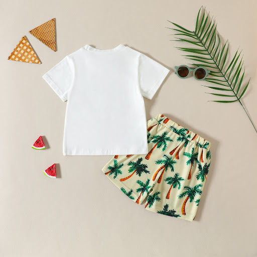 Title 13, Kids Glasses Letter Print Short-sleeve Coconut...