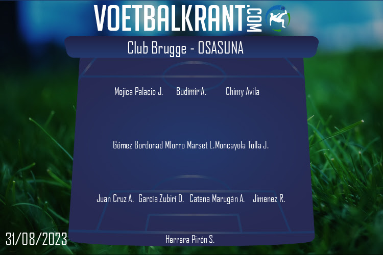 Opstelling Osasuna | Club Brugge - Osasuna (31/08/2023)