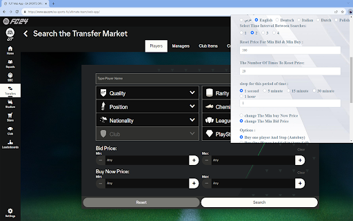 FUT exeSniper  Shortcuts & Autobuyer