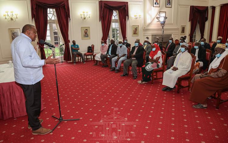 President Uhuru Kenyatta meet leaders from Tana River County at State House, Nairobi,