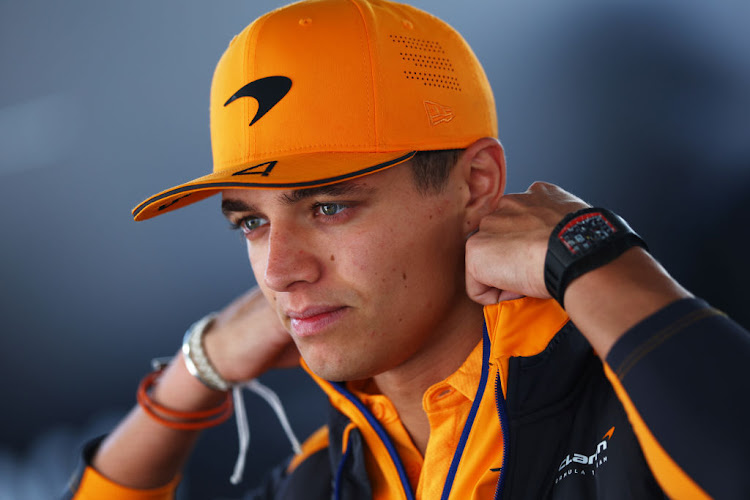 Lando Norris talks to the media in the Paddock prior to practice ahead of the F1 Grand Prix of Canada at Circuit Gilles Villeneuve on June 17, 2022 in Montreal, Quebec.