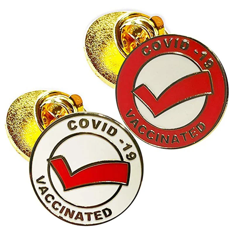 Covid-19 Vaccine Planting Commemorative Brooch Logo Badge Remember Your Vaccination Protect Others Support Research A Sy
