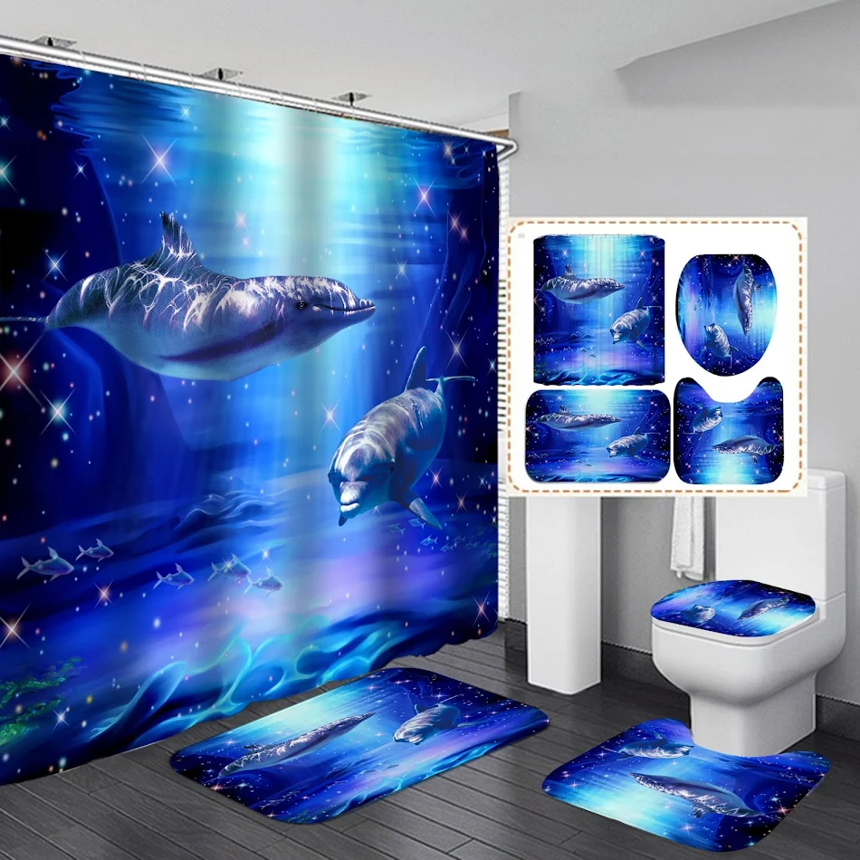 Digitaler, wasserdichter Duschvorhang aus Polyester. Schützt vor Nässe, leicht zu reinigen, stilvoll und langlebig für Ihr Badezimmer.
