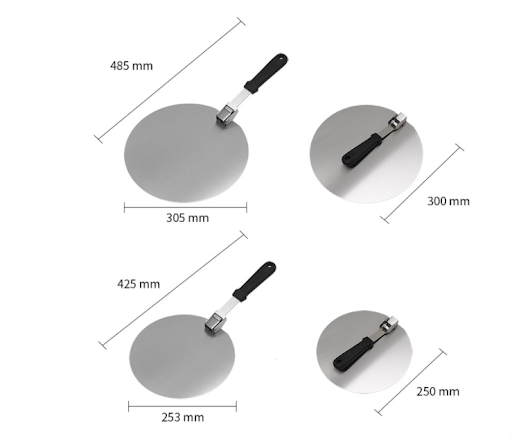 Title 2, Folding Round Stainless Steel Pizza Shovel with...