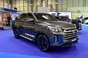 A SsangYong Musso Saracen at the Commercial Vehicle Show in September /2021 in Birmingham, England.