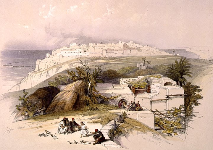 Jaffa in 1839 - view from the south - illustrated by David Roberts - source: Library of Congress archive