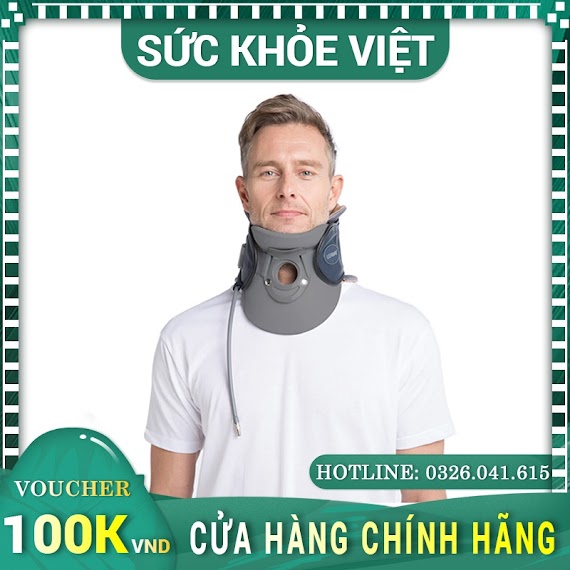 Đai Hơi Kéo Giãn Cột Sống Cổ, Đai Định Hình Cổ Leamai, Đai Kéo Cổ, Nẹp Cố Định Cổ, Hỗ Trợ Giảm Đau Thoái Hóa Đốt Sống Cổ