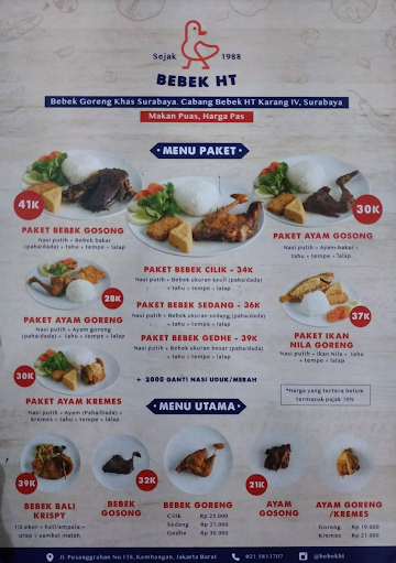 Bebek Goreng Khas Surabaya menu 