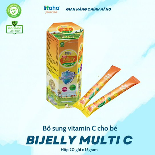 Bổ sung Vitamin tổng hợp và inositol cho bé tăng đề kháng MultiC Bijelly Litaha Pharma hộp 20 gói_LITAHA