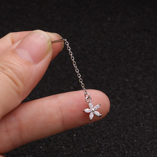 Title 9, Creative Pendant Earrings Pentagram Zircon Stai...
