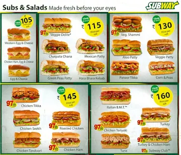 Subway (Block M) menu 